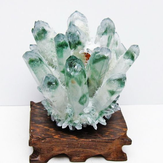 緑水晶 クラスター 原石 台座付属 一点物 182-7403