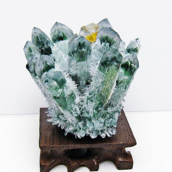 緑水晶 クラスター 原石 台座付属 一点物 182-7423