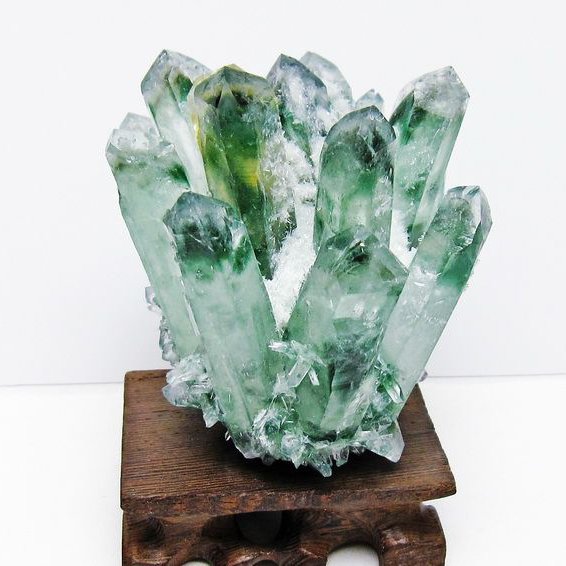 緑水晶 クラスター 原石 台座付属 一点物 182-7428