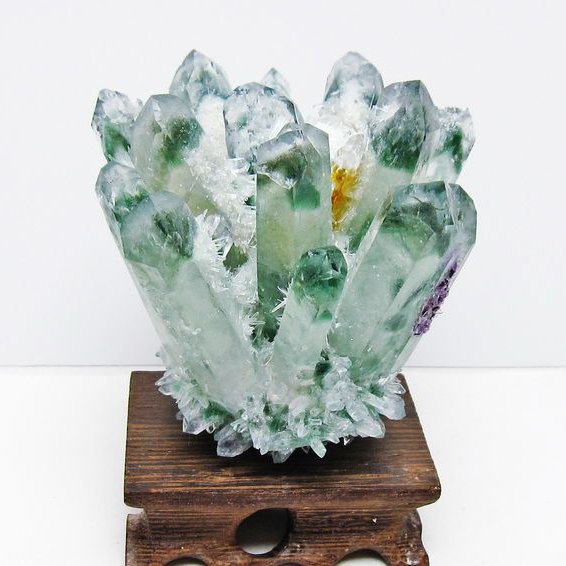 緑水晶 クラスター 原石 台座付属 一点物 182-7435