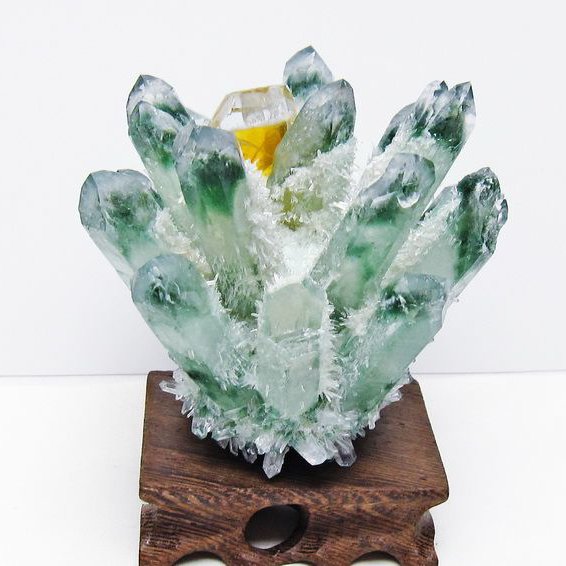 緑水晶 クラスター 原石 台座付属 一点物 182-7438