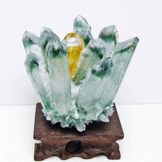 緑水晶 クラスター 原石 台座付属 一点物 182-7440