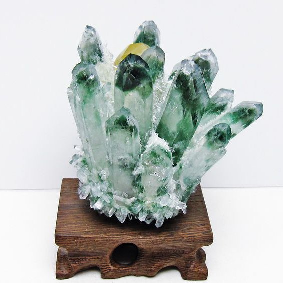 緑水晶 クラスター 原石 台座付属 一点物 182-7446