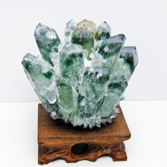 緑水晶 クラスター 原石 台座付属 一点物 182-7450