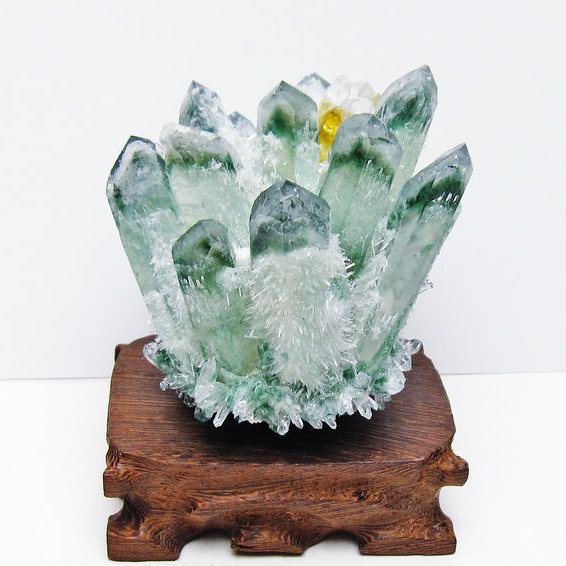 緑水晶 クラスター 原石 台座付属 一点物 182-7456