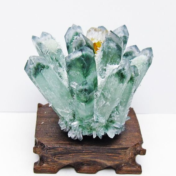 緑水晶 クラスター 原石 台座付属 一点物 182-7457