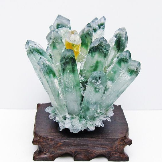 緑水晶 クラスター 原石 台座付属 一点物 182-7459