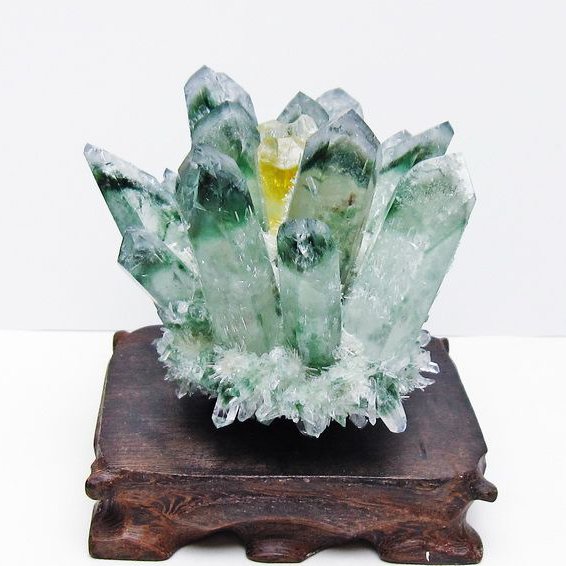 緑水晶 クラスター 原石 台座付属 一点物 182-7461