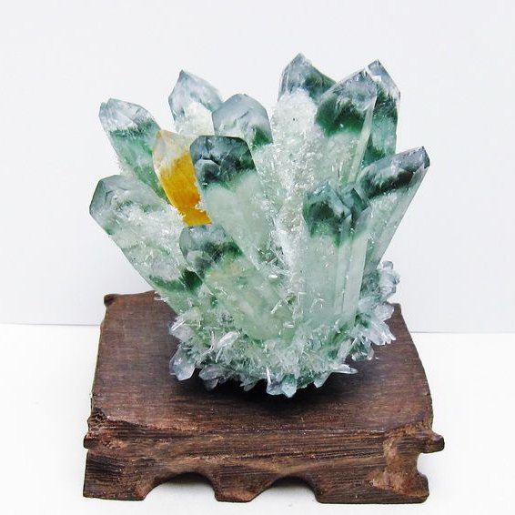 緑水晶 クラスター 原石 台座付属 一点物 182-7462