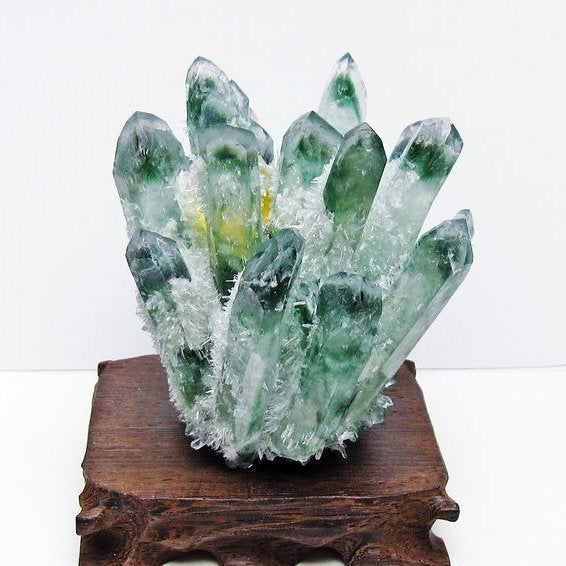 緑水晶 クラスター 原石 台座付属 一点物  182-7465