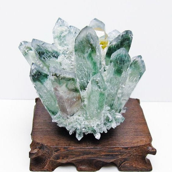 緑水晶 クラスター 原石 台座付属 一点物 182-7468