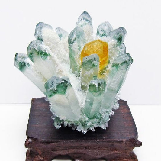 緑水晶 クラスター 原石 台座付属 一点物 182-7473