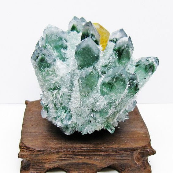 緑水晶 クラスター 原石 台座付属 一点物 182-7479