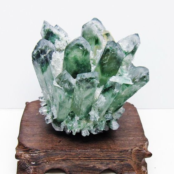緑水晶 クラスター 原石 台座付属 一点物 182-7480
