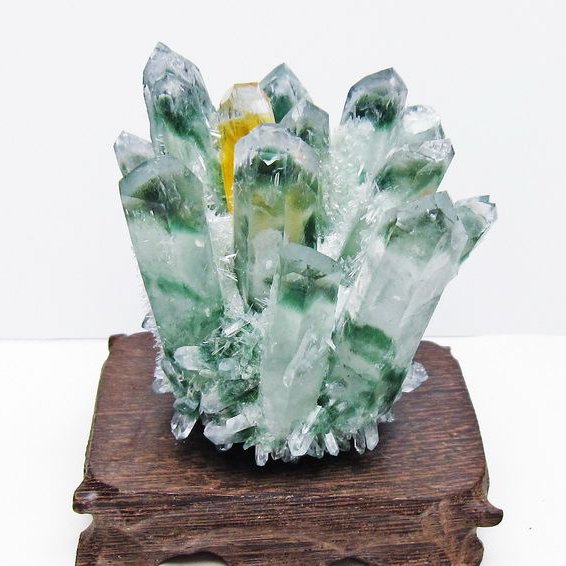 緑水晶 クラスター 原石 台座付属 一点物 182-7484