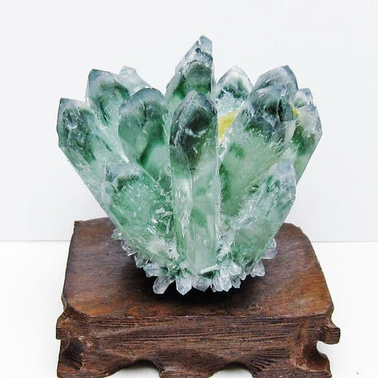 緑水晶 クラスター 原石 台座付属 一点物 182-7485