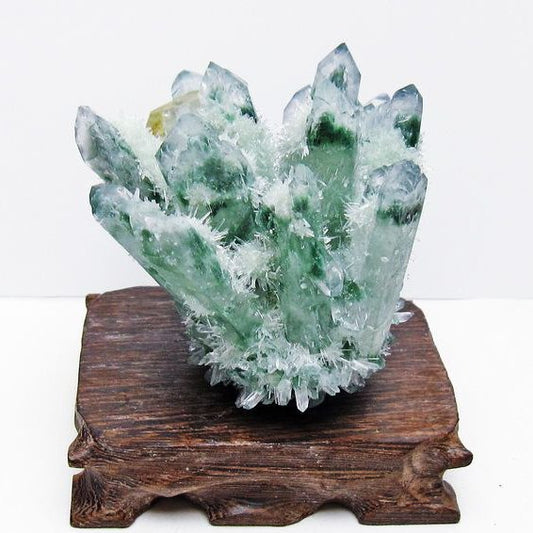 緑水晶 クラスター 原石 台座付属 一点物 182-7487