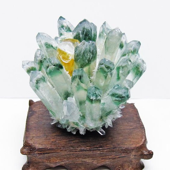 緑水晶 クラスター 原石 台座付属 一点物 182-7489