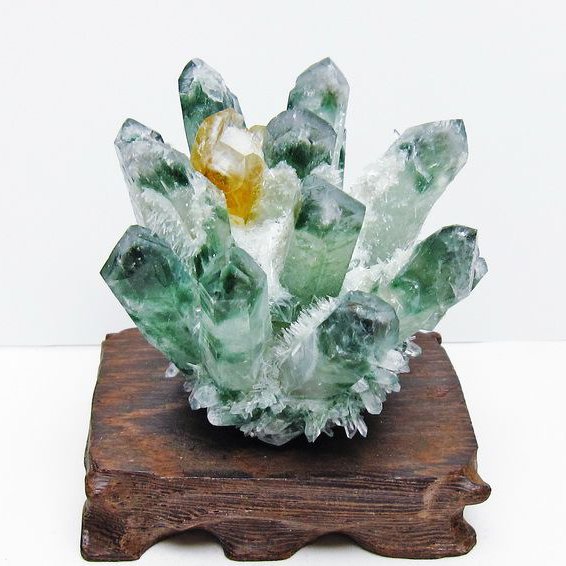 緑水晶 クラスター 原石 台座付属 一点物 182-7490