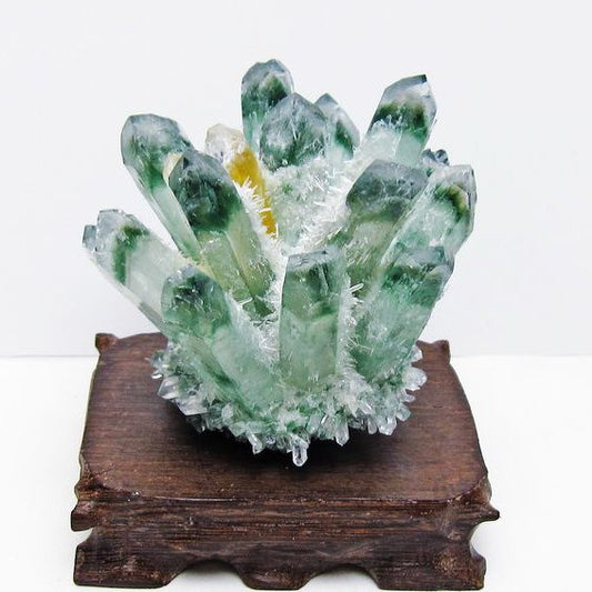 緑水晶 クラスター 原石 台座付属 一点物 182-7493