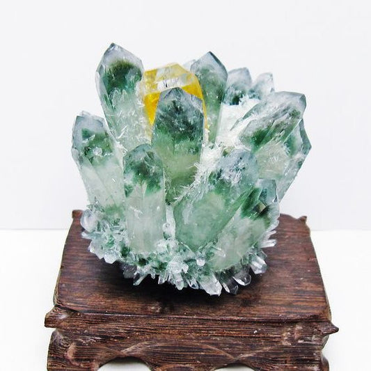 緑水晶 クラスター 原石 台座付属 一点物 182-7500