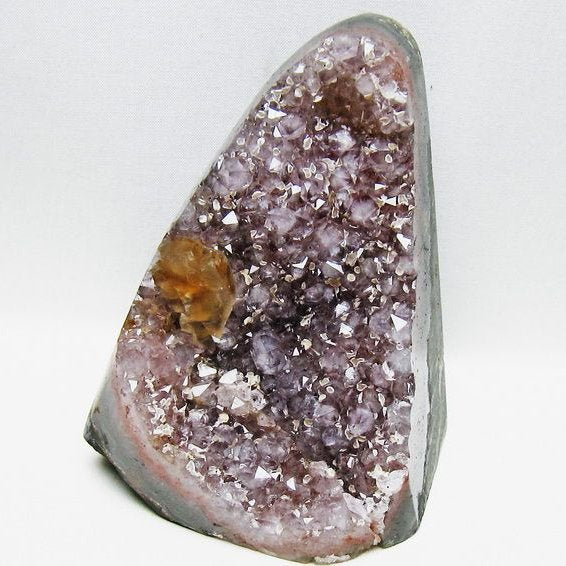 アメジスト クラスター ウルグアイ産 カルサイト付き 原石 amethyst 一点物 182-7788