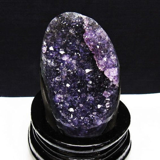 アメジスト クラスター ウルグアイ産 原石 amethyst 一点物 台座付属 送料無料 182-7914