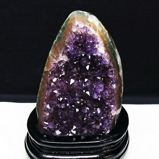 1.2Kg アメジスト クラスター ウルグアイ産 原石 amethyst 一点物 台座付属 送料無料 182-7931