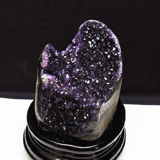 アメジスト クラスター ウルグアイ産 原石 amethyst 一点物 台座付属 送料無料 182-7942