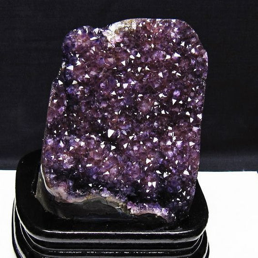 1.3Kg アメジスト クラスター ウルグアイ産 原石 amethyst 一点物 台座付属 送料無料 182-7951