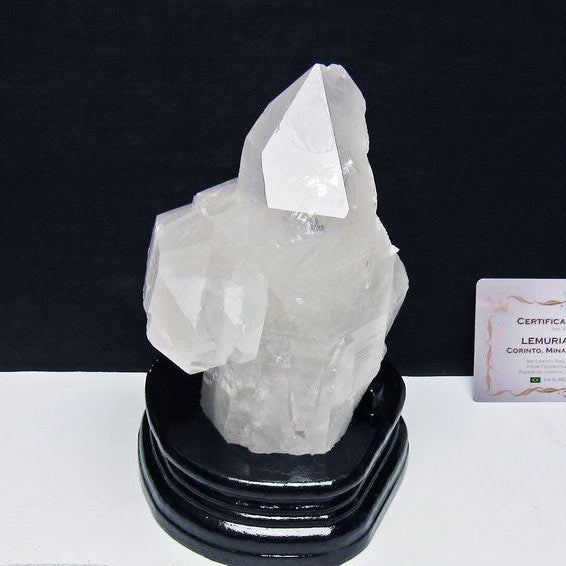 レムリアンシード 水晶 クラスター 原石 ブラジル ミナスジェライス州 コリント産 一点物 台座付属 送料無料 182-8074