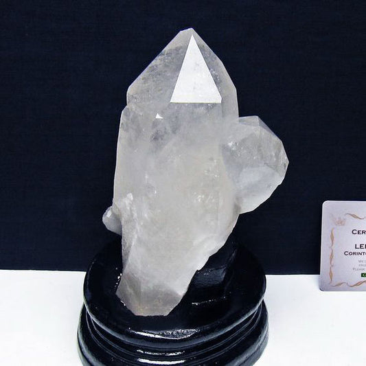 レムリアンシード 水晶 クラスター 原石 クォーツインクォーツ 台座付属 ブラジル ミナスジェライス州 コリント産 一点物 送料無料 182-8078