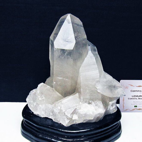 レムリアンシード 水晶 クラスター 原石 虹入り 台座付属 ブラジル ミナスジェライス州 コリント産 送料無料 182-8081