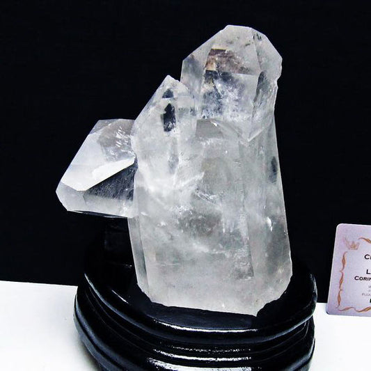 レムリアンシード 水晶 クラスター 原石 クォーツインクォーツ 台座付属 ブラジル ミナスジェライス州 コリント産 一点物 送料無料 182-8086