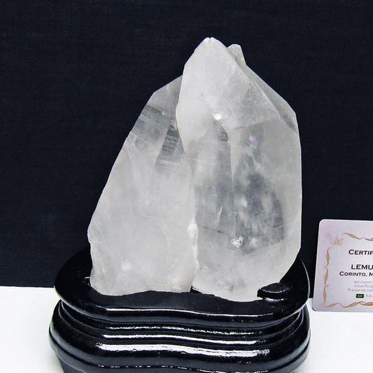 レムリアンシード 水晶 クラスター 原石 虹入り 台座付属 ブラジル ミナスジェライス州 コリント産 送料無料 182-8088