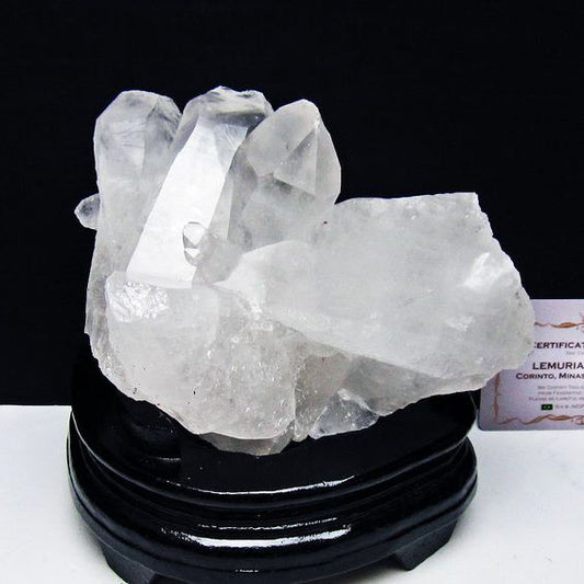 1.3Kg レムリアンシード 水晶 クラスター 原石 ブラジル ミナスジェライス州 コリント産 一点物 台座付属 送料無料 182-8090
