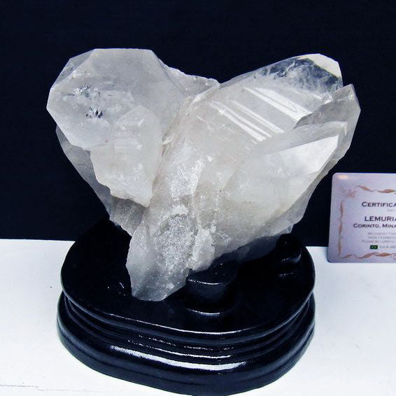 1.4Kg レムリアンシード 水晶 クラスター 原石 ブラジル ミナスジェライス州 コリント産 一点物 台座付属 送料無料 182-8093