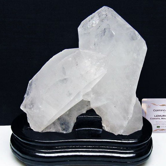 1.6Kg レムリアンシード 水晶 クラスター 原石 ブラジル ミナスジェライス州 コリント産 一点物 台座付属 送料無料 182-8094