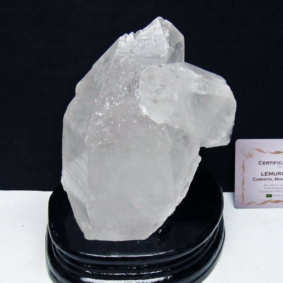 1.1Kg レムリアンシード 水晶 クラスター 原石 ブラジル ミナスジェライス州 コリント産 一点物 台座付属 送料無料 182-8097