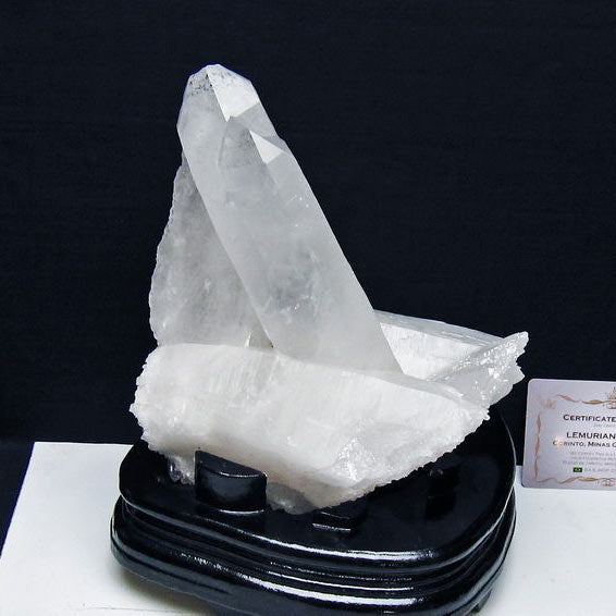 1.9Kg レムリアンシード 水晶 クラスター 原石 ブラジル ミナスジェライス州 コリント産 一点物 台座付属 送料無料 182-8101