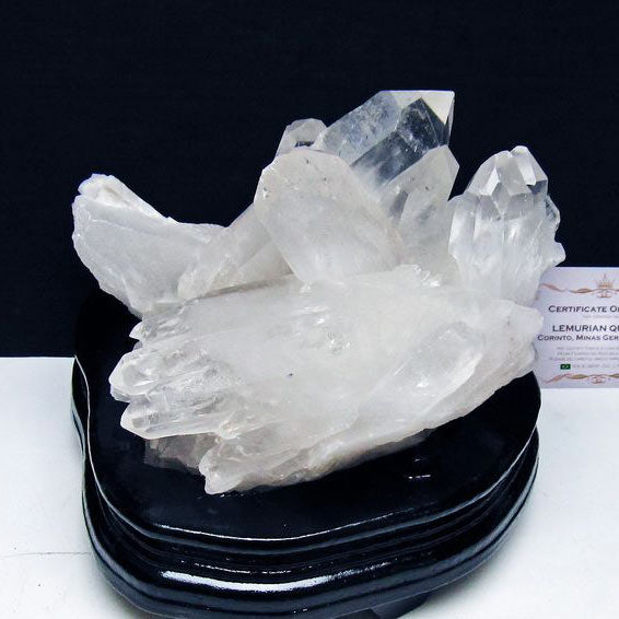 1.9Kg レムリアンシード 水晶 クラスター 原石 ブラジル ミナスジェライス州 コリント産 一点物 台座付属 送料無料 182-8102