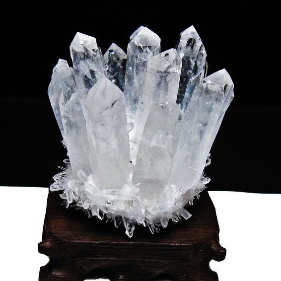 水晶 クラスター 水晶 原石 台座付属 一点物 182-8333