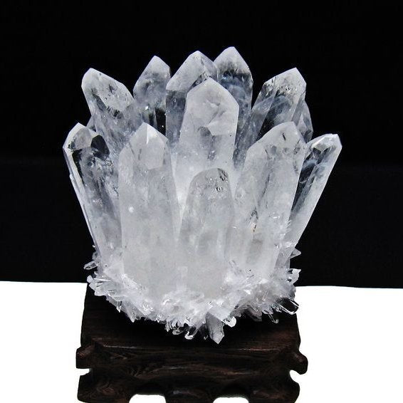 水晶 クラスター 水晶 原石 台座付属 一点物 182-8343