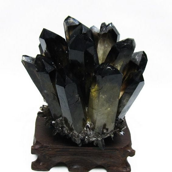 モリオン クラスター 黒水晶 原石 台座付属 一点物 182-8398
