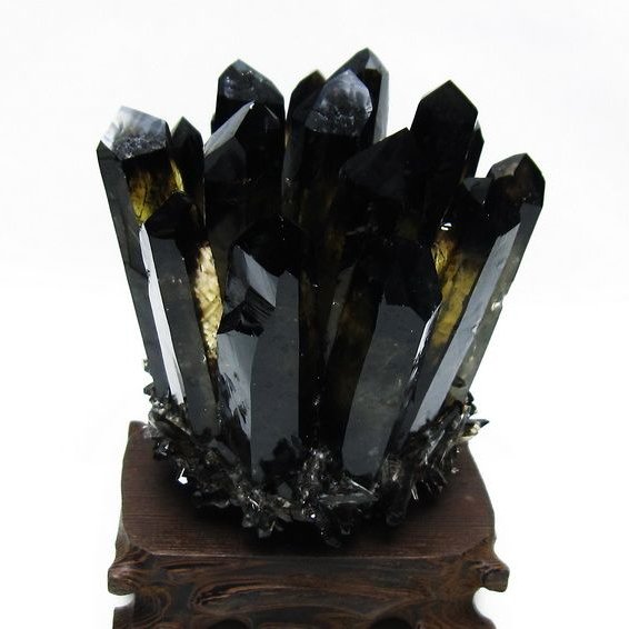 モリオン クラスター 黒水晶 原石 台座付属 一点物 182-8400