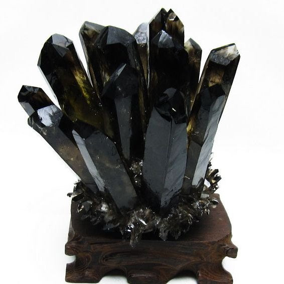 モリオン クラスター 黒水晶 原石 台座付属 一点物 182-8401