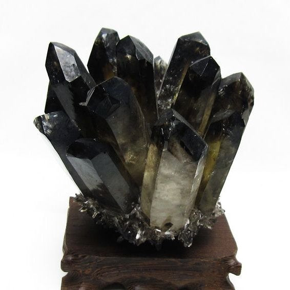 モリオン クラスター 黒水晶 原石 台座付属 一点物 182-8419