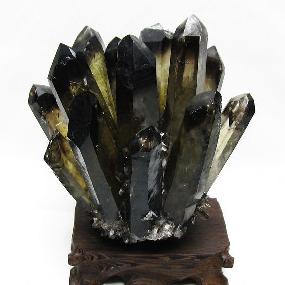 モリオン クラスター 黒水晶 原石 台座付属 一点物 182-8421