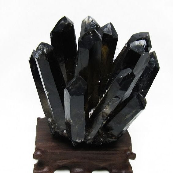 モリオン クラスター 黒水晶 原石 台座付属 一点物 182-8431