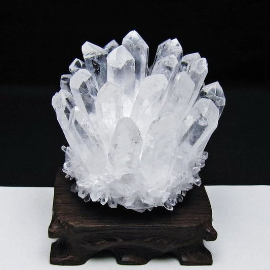 水晶 クラスター 水晶 原石 台座付属 一点物 182-8573